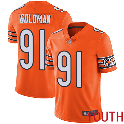 Chicago Bears Limited Orange Youth Eddie Goldman Alternate Jersey NFL Football #91 Vapor Untouchable->women nfl jersey->Women Jersey